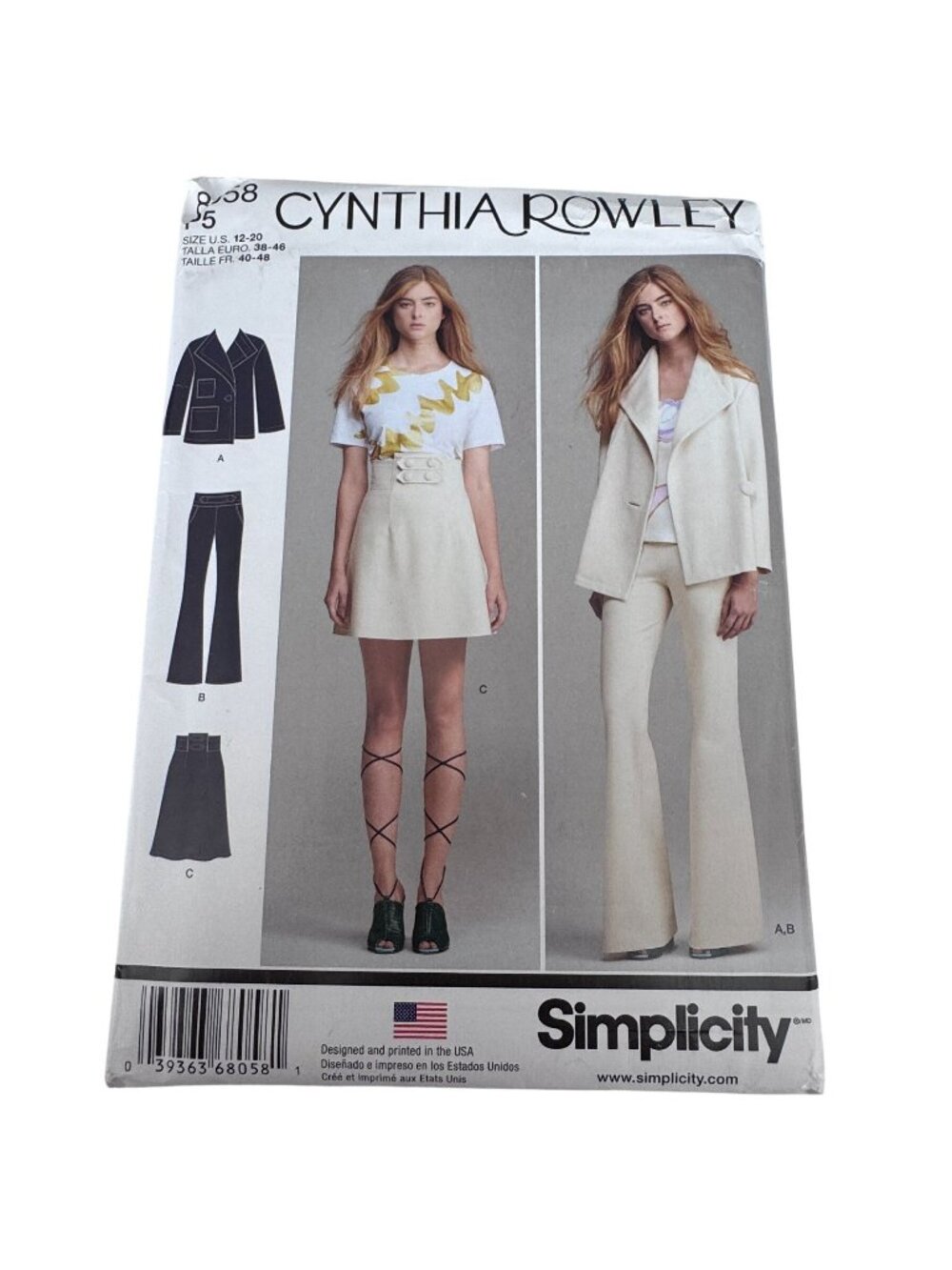 Simplicity Sewing Pattern 8058 Work Suit  Jacket Pants Skirt Modern 12-20 Uncut